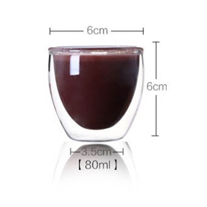 Double-Walled Glass Espresso Cup (80 ml. = 2.7 oz.)