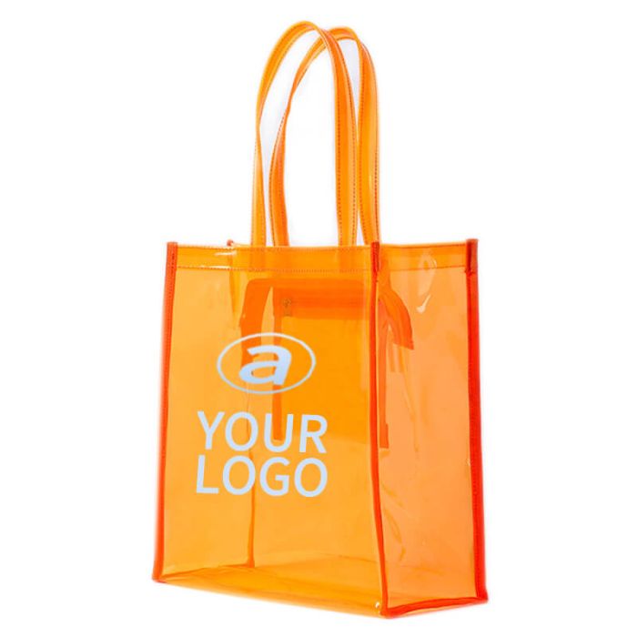 Buy China Wholesale Custom Logo Large Pvc Bag Plastic Clear Transparent  Waterproof Pvc Tote Bag Shopping Bag With Zipper And Pocket & Pvc Tote Bag  $1.03